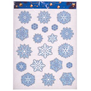 Новогодние наклейки на окно Снежинки - Хрустальный Звон 41*29 см, бумага Winter Deco фото 2