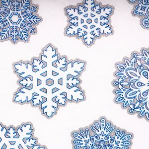 Новогодние наклейки на окно Снежинки - Хрустальный Звон 41*29 см, бумага Winter Deco фото 3