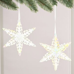 Набор елочных игрушек Снежинки Rainbow Glow 14 см, белые, 2 шт Winter Deco фото 4