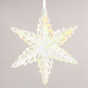 Набор елочных игрушек Снежинки Rainbow Glow 14 см, белые, 2 шт Winter Deco фото 2