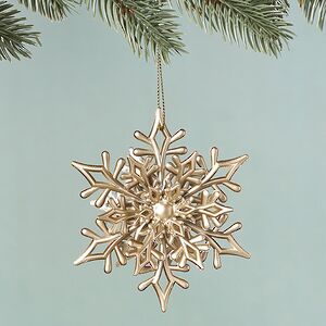 Елочная игрушка Снежинка Alhena 11 см золотая