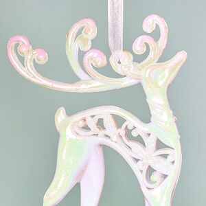Елочная игрушка Олень Rainbow Glow 13 см белый Winter Deco фото 2