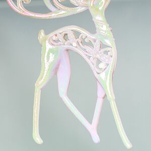 Елочная игрушка Олень Rainbow Glow 13 см белый Winter Deco фото 3