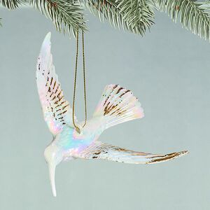 Елочная игрушка Колибри Rainbow Glow 14 см белая с золотым Winter Deco фото 3