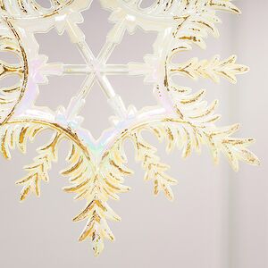 Набор елочных игрушек Снежинки Rainbow Glow 13 см белые с золотым, 2 шт Winter Deco фото 3