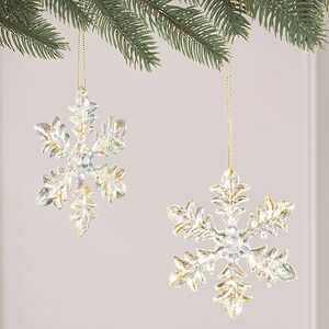 Набор елочных игрушек Снежинки Rainbow Glow 12 см золотые, 2 шт Winter Deco фото 4