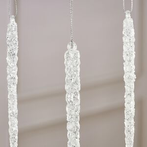 Набор елочных игрушек Сосульки - Laval Pradel 14 см, 4 шт Winter Deco фото 4