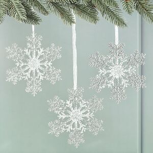 Набор елочных игрушек Снежинки - Westbury 15 см, 8 шт