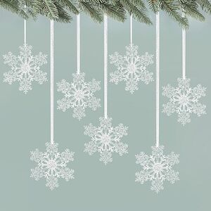 Набор елочных игрушек Снежинки - Westbury 15 см, 8 шт