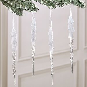 Набор елочных игрушек Сосульки - Bellarosa 19 см, 4 шт