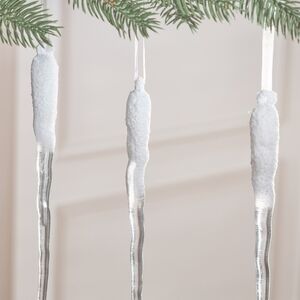 Набор елочных игрушек Сосульки - Mercury 20 см, 4 шт Winter Deco фото 3