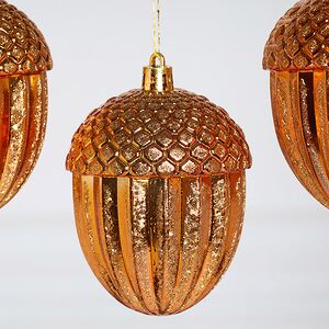 Елочные игрушки Желуди Fagacea 9 см медный, 3 шт, пластик Winter Deco фото 3