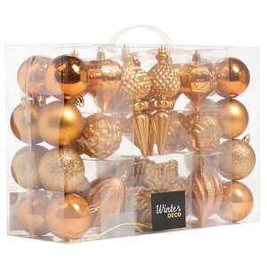 Набор елочных игрушек Christmas Cheer 6-14 см оранжевый, 44 шт, пластик Winter Deco фото 5