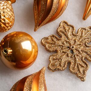 Набор елочных игрушек Christmas Cheer 6-14 см оранжевый, 44 шт, пластик Winter Deco фото 3