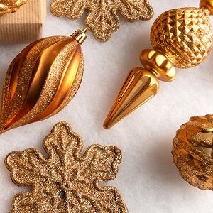 Набор елочных игрушек Christmas Cheer 6-14 см оранжевый, 44 шт, пластик Winter Deco фото 2