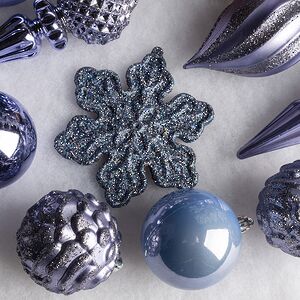 Набор елочных игрушек Christmas Cheer 6-14 см синий, 44 шт, пластик Winter Deco фото 4