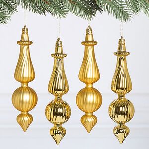 Елочные игрушки Dainty Cucurbit 17 см золотой, 4 шт, пластик
