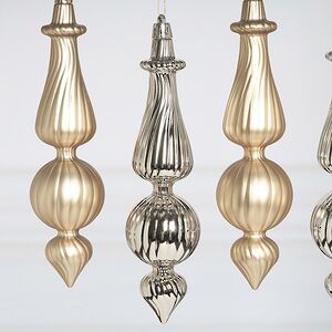 Елочные игрушки Dainty Cucurbit 17 см шампань, 4 шт, пластик Winter Deco фото 3