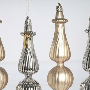 Елочные игрушки Dainty Cucurbit 17 см шампань, 4 шт, пластик Winter Deco фото 2