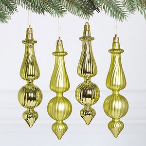 Елочные игрушки Dainty Cucurbit 17 см желтый, 4 шт, пластик