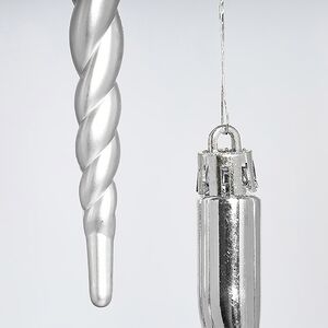 Елочные игрушки Сосульки Luce di Gelo 13 см серебряный, 10 шт, пластик Winter Deco фото 4