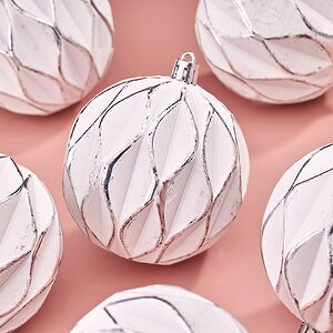 Елочные шары Fattura - Antique White 8 см, 6 шт, пластик Winter Deco фото 2