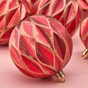 Елочные шары Fattura - Antique Red 8 см, 6 шт, пластик Winter Deco фото 4