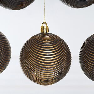 Елочные шары Fattura Coste - Antique Black 7 см, 6 шт, пластик Winter Deco фото 5