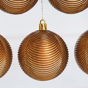 Елочные шары Fattura Coste - Antique Cooper 7 см, 6 шт, пластик Winter Deco фото 5