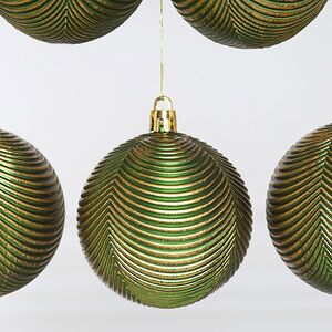 Елочные шары Fattura Coste - Antique Green 7 см, 6 шт, пластик Winter Deco фото 5