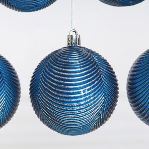 Елочные шары Fattura Coste - Antique Blue 7 см, 6 шт, пластик Winter Deco фото 6