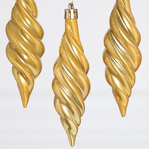 Елочные игрушки Сосульки Frosted Twist 11 см золотой, 4 шт, пластик Winter Deco фото 3