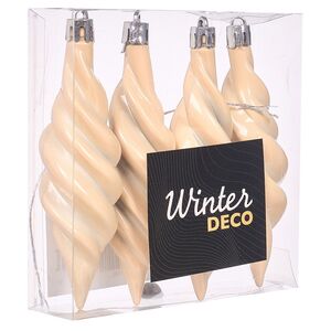Елочные игрушки Сосульки Frosted Twist 11 см жемчужный, 4 шт, пластик Winter Deco фото 4