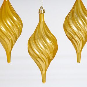 Елочные игрушки Сосульки Melodia di Ghiaccio 13 см золотой, 3 шт, пластик Winter Deco фото 3