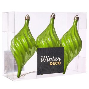 Елочные игрушки Сосульки Melodia di Ghiaccio 13 см зеленый, 3 шт, пластик Winter Deco фото 4