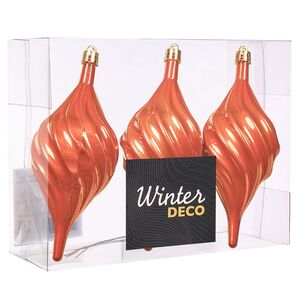 Елочные игрушки Сосульки Melodia di Ghiaccio 13 см терракотовый, 3 шт, пластик Winter Deco фото 4