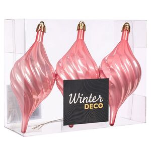 Елочные игрушки Сосульки Melodia di Ghiaccio 13 см розовый, 3 шт, пластик Winter Deco фото 4