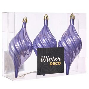 Елочные игрушки Сосульки Melodia di Ghiaccio 13 см фиолетовый, 3 шт, пластик Winter Deco фото 4