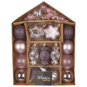 Набор елочных игрушек Tesoro Natale: Сиреневый 3-12 см, 32 шт, пластик Winter Deco фото 5