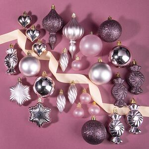 Набор елочных игрушек Tesoro Natale: Сиреневый 3-12 см, 32 шт, пластик Winter Deco фото 2