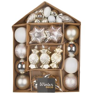 Набор елочных игрушек Tesoro Natale: Белый 3-12 см, 32 шт, пластик Winter Deco фото 5