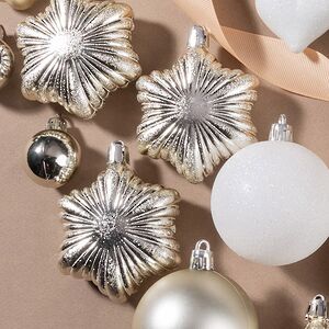 Набор елочных игрушек Tesoro Natale: Белый 3-12 см, 32 шт, пластик Winter Deco фото 4