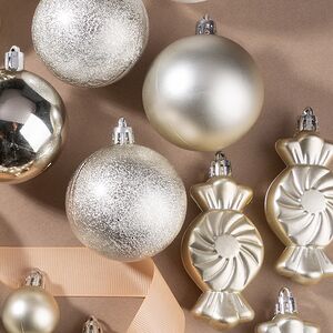 Набор елочных игрушек Tesoro Natale: Белый 3-12 см, 32 шт, пластик Winter Deco фото 3