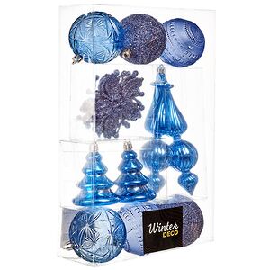 Набор елочных игрушек Legnano - Sky Blue 7-17 см, 13 шт, пластик Winter Deco фото 3