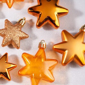 Набор елочных игрушек Звезды: Tangerine Xmas 5-6 см, 16 шт, пластик, подвеска Winter Deco фото 2