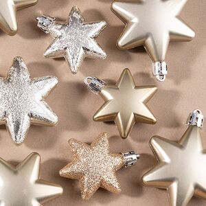 Набор елочных игрушек Звезды: Pistachio Xmas 5-6 см, 16 шт, пластик, подвеска Winter Deco фото 2