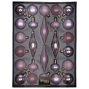 Набор пластиковых шаров Кастелло: Purple Afflatus 6-14 см, 26 шт Winter Deco фото 5