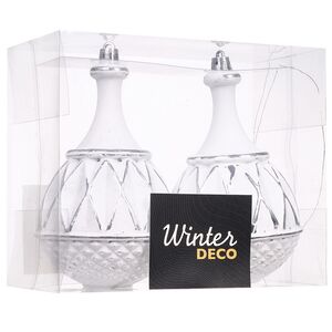 Елочная игрушка Fattura - Antique White 8 см, 2 шт, пластик Winter Deco фото 4