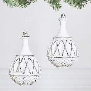 Елочная игрушка Fattura - Antique White 8 см, 2 шт, пластик Winter Deco фото 1