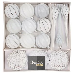 Набор елочных игрушек Frosty White 6-17 см, 15 шт Winter Deco фото 4